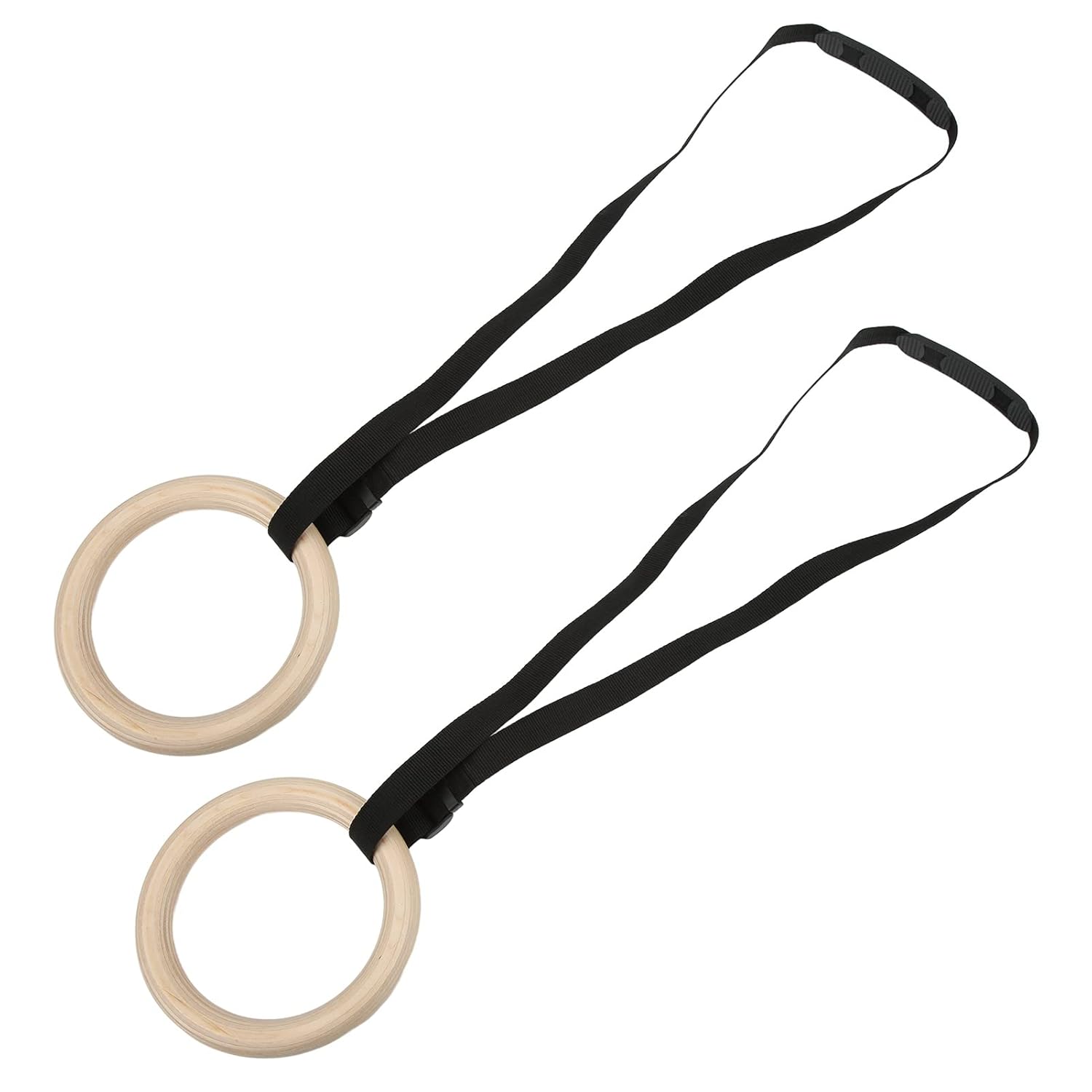 1 Pair Wooden Calisthenics Rings, Wooden Gymnastic Rings with Straps Exercise Gym Rings Athletic Rings Pull Up Training Rings Gymnastics Equipment for Home, Adults and Kids