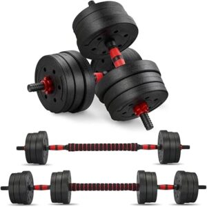 20kg 30kg Adjustable Dumbbells Set - Free Weights Dumbbell Handle Bars Pair - Excellent for Weight Lifting Body Building Home Gym Training Equipment Barbell Bench Press Exercise