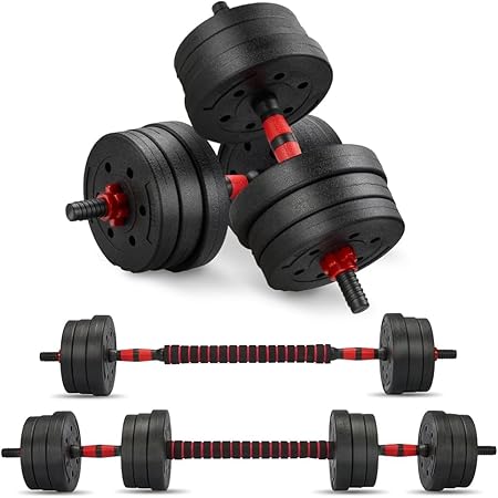 20kg 30kg Adjustable Dumbbells Set - Free Weights Dumbbell Handle Bars Pair - Excellent for Weight Lifting Body Building Home Gym Training Equipment Barbell Bench Press Exercise