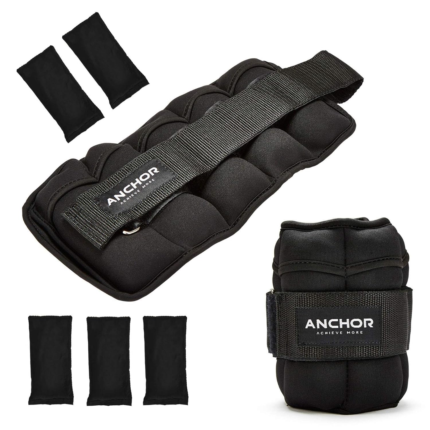 3 in 1 Ankle Wrist Weights Straps pair set for Women Men Fitness, Walking, Jogging, Gym Arm Leg Hand Exercise, Resistance Training, Physical Therapy - Adjustable Weight Options...