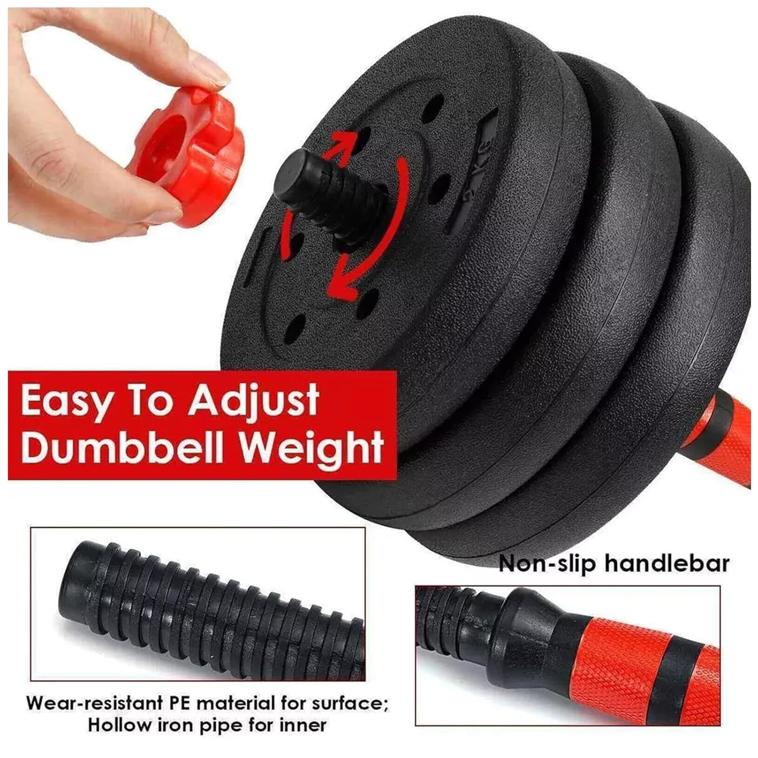 40kg Adjustable Dumbbell and Barbell Set with Connecting Rod – Professional Home Gym Equipment – For Strength Training, Muscle Building, and Comprehensive Workouts