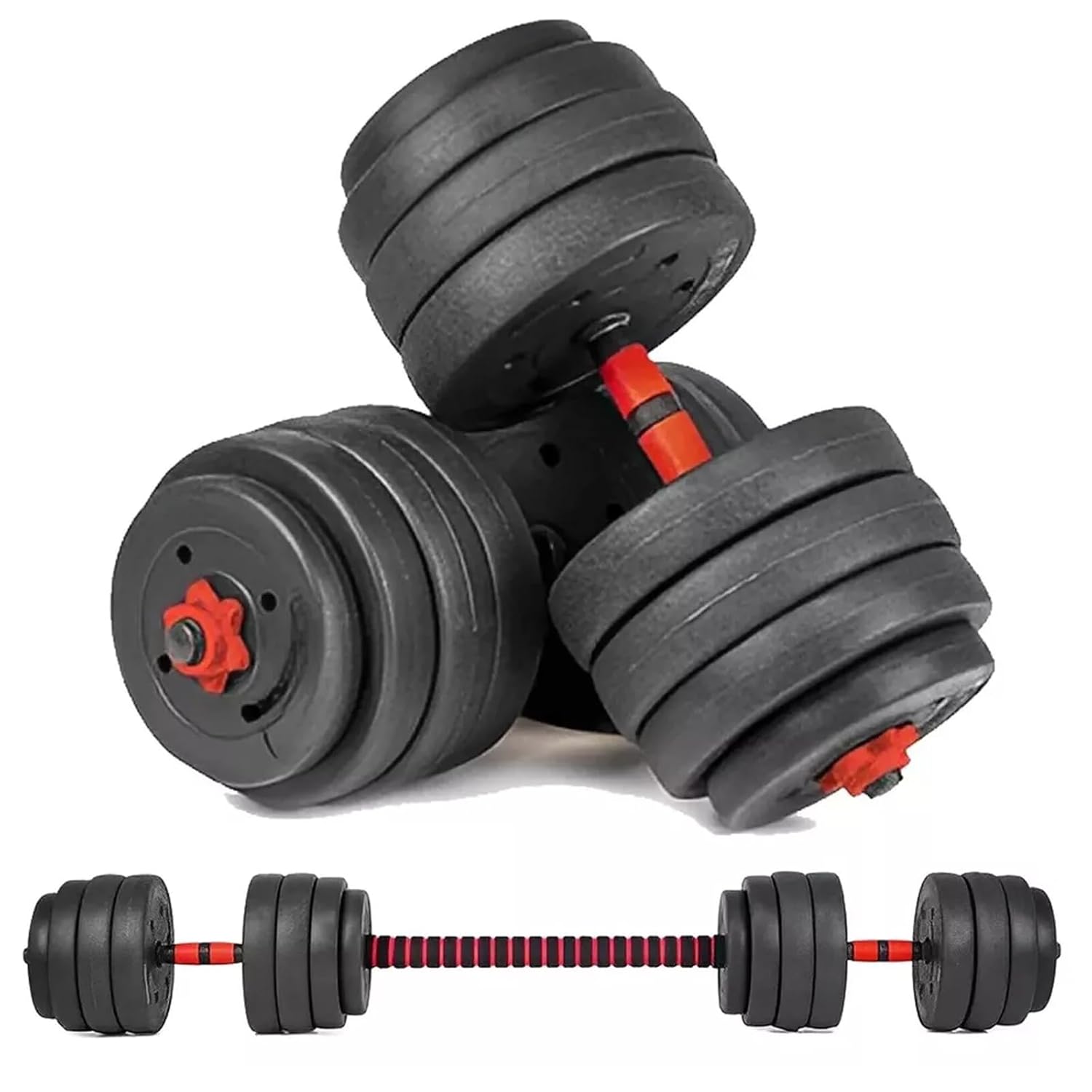 40kg Adjustable Dumbbell and Barbell Set with Connecting Rod – Professional Home Gym Equipment – For Strength Training, Muscle Building, and Comprehensive Workouts