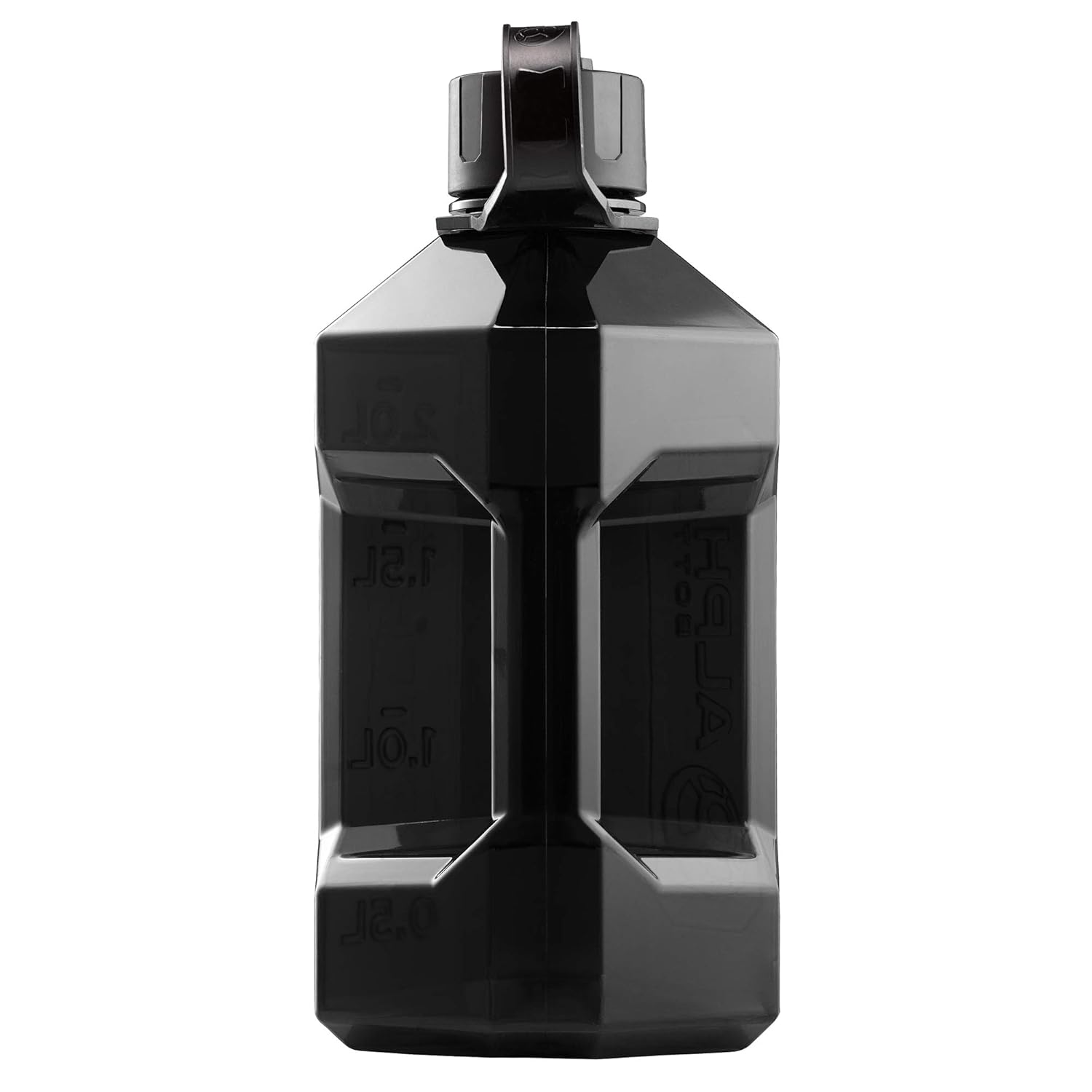 Alpha Designs | 2 Litre Water Bottle | 2.4l Large Drinks Water Jug | Holiday, Travel | Beast Black