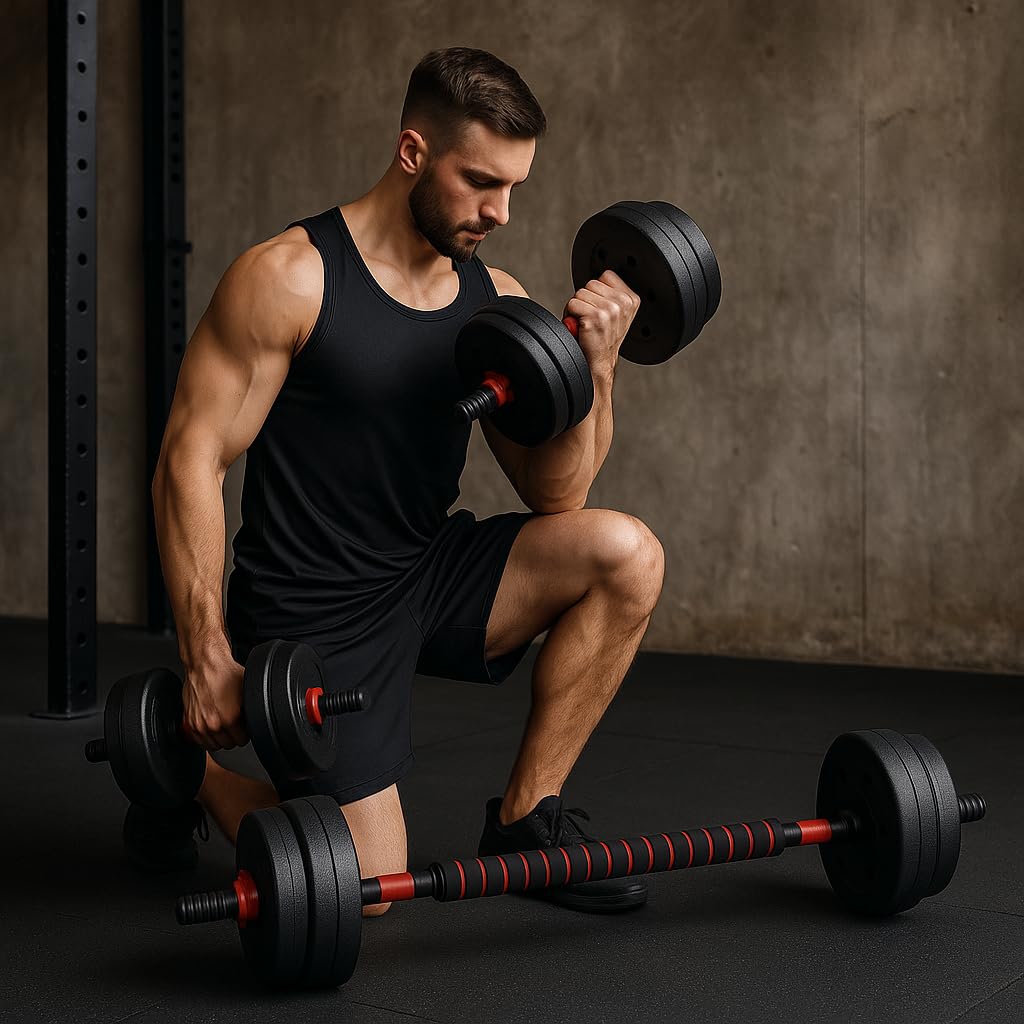 Anchor's Adjustable Dumbbells - 20kg Weights Set for Men & Women, Perfect for Bodybuilding & Fitness Training, Free Weights