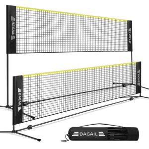 BAGAIL Badminton Net, Foldable Nylon Net, Hieght Adjustable Stand and Portable Carry Bag, Easy to Assemble or Disassemble, Ideal Recreational Sports Net for Tennis, Kids...