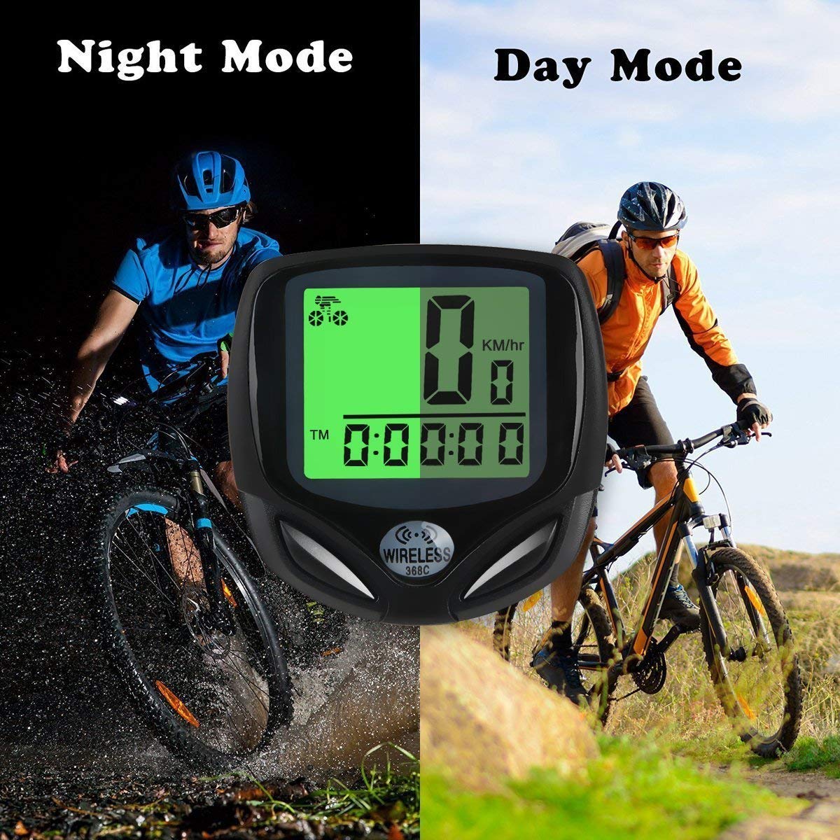 Bike Speedometer Wireless, Waterproof Bike Computer and Bicycle Odometer Multi-Function LCD Backlight Display