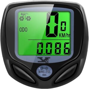Bike Speedometer Wireless, Waterproof Bike Computer and Bicycle Odometer Multi-Function LCD Backlight Display