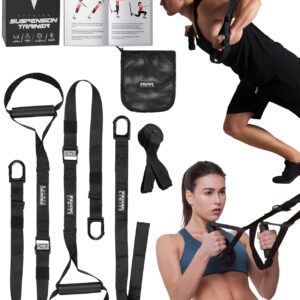 BREAKING LIMITS Sling Trainer for Home - Full Body Training - Suspension Trainer Bands - Black