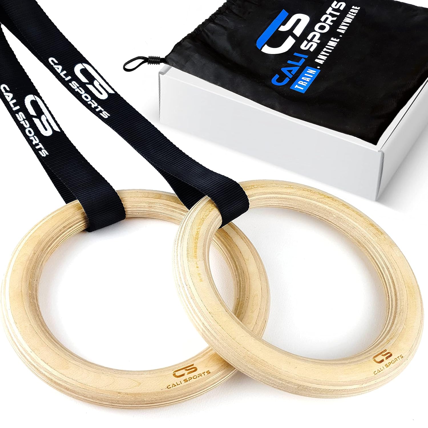CALI SPORTS Wooden Gymnastic Rings, Calisthenics Equipment, Olympic Ring, Gymnastics equipment for home