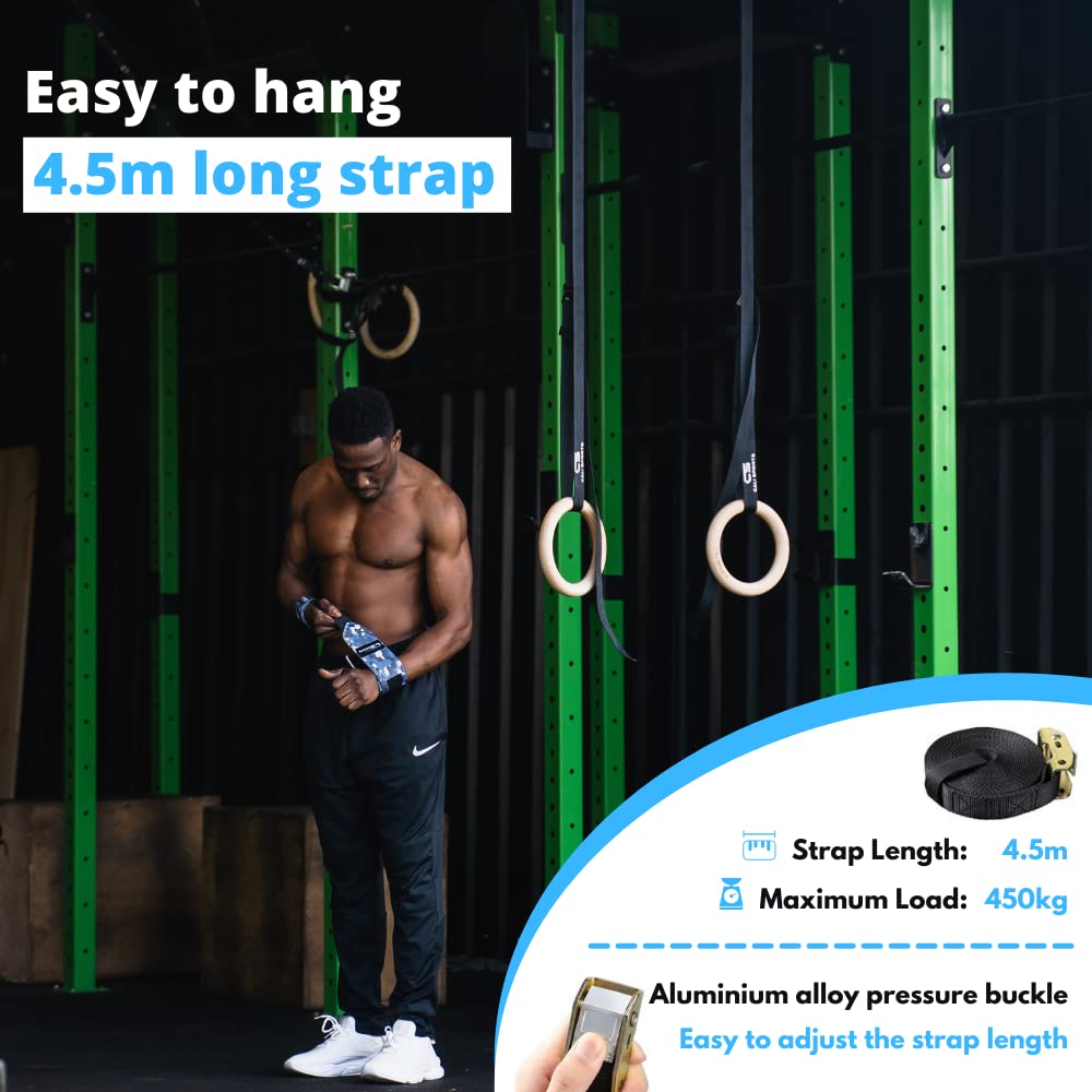 CALI SPORTS Wooden Gymnastic Rings, Calisthenics Equipment, Olympic Ring, Gymnastics equipment for home