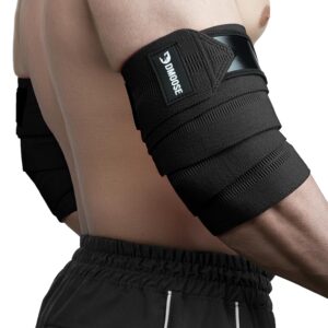 DMoose Fitness Elbow Wraps for Weightlifting (Pair) 40" Adjustable Brace for Joint Support, Pain Relief & Tendonitis-Elbow Straps for Weight Lifting, Bench Press & Gym Workouts,...