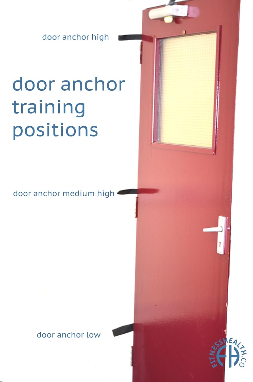 Fitness Health Advanced Resistance Band With Door Anchor - Support Up To 200 Lbs - Heavy Duty Door Strap Attachment For Fitness Workout - Ideal For Home Workout, Gym - 4.5cm...