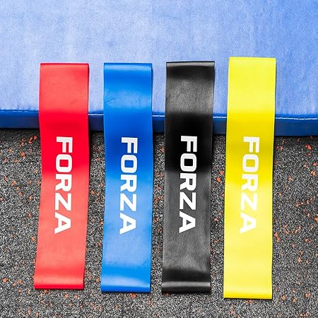 FORZA Resistance Bands Set – Pack of 4 Exercise Bands with Varying Strengths – Premium Latex Bands for Fitness, Strength Training & Mobility Workouts