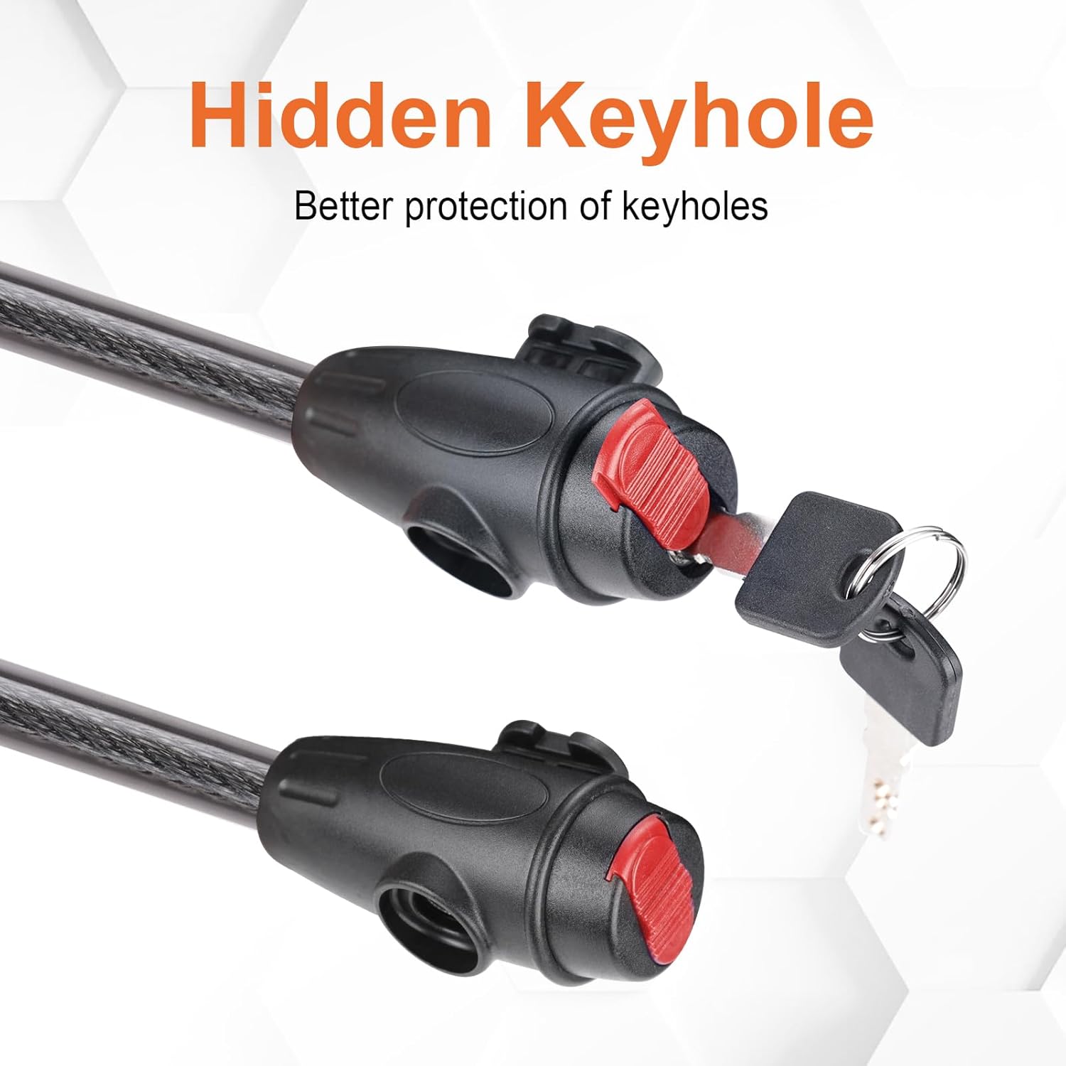 GRIFEMA 120cm Bike Lock with 2 Keys, Bicycle Lock, Cycle Cable Locks Bikes Chain Lock High Security for E-Bike, Bike, Scooter, Skateboard, Gate, Door, Fence GA1204-12