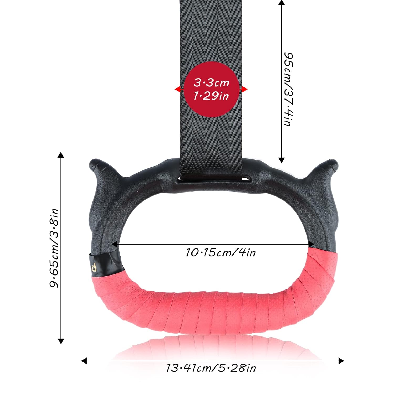 Gymnastics Rings Training Gymnastic Rings for Children and Adults Fitness Rings Swing Children Calisthenics Rings with 95 cm Adjustable Nylon Straps 300 kg Load Capacity