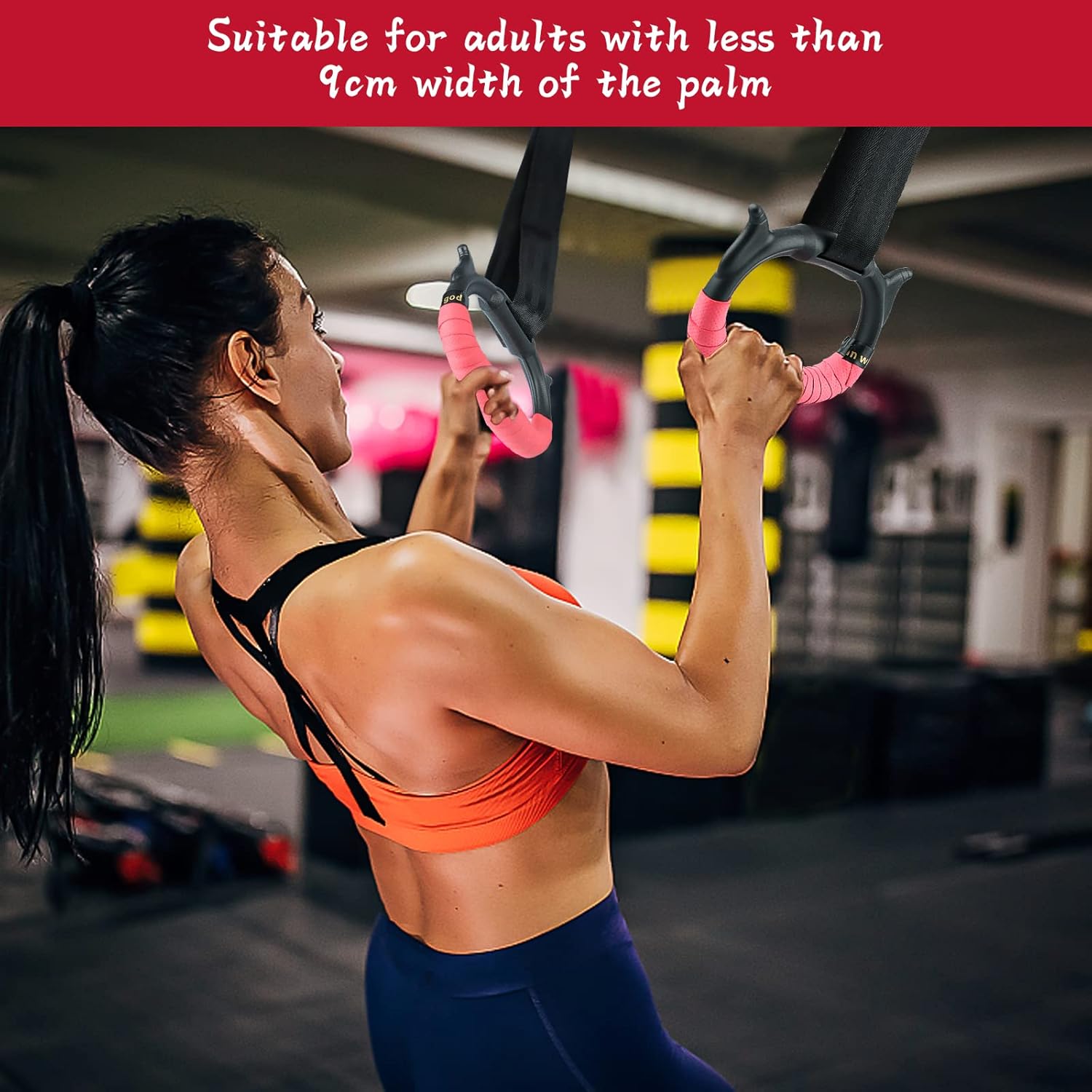 Gymnastics Rings Training Gymnastic Rings for Children and Adults Fitness Rings Swing Children Calisthenics Rings with 95 cm Adjustable Nylon Straps 300 kg Load Capacity