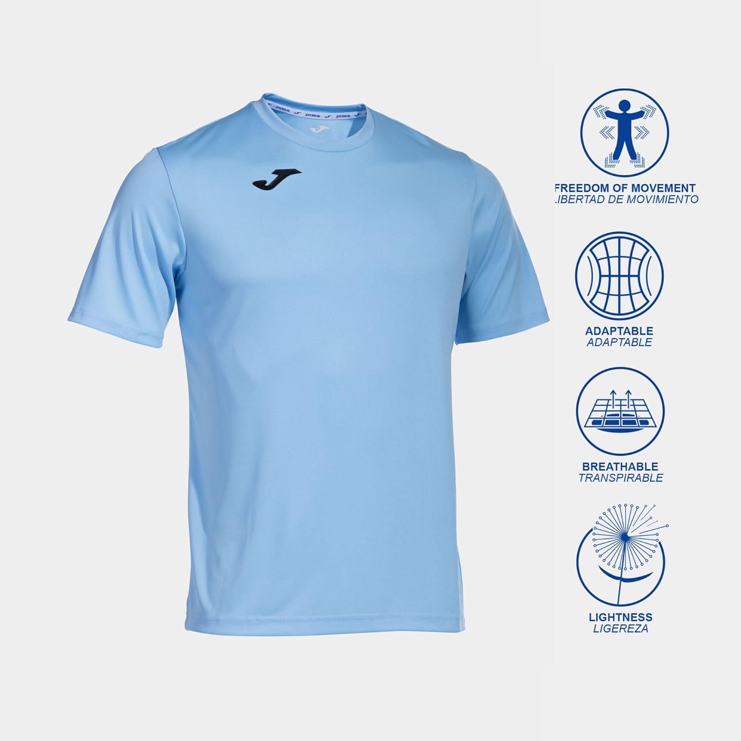Joma Men's Sports T-Shirt, 6XS - 3XL - Short Sleeve, Lightweight and Breathable, Ideal for Running and Gym - Combi