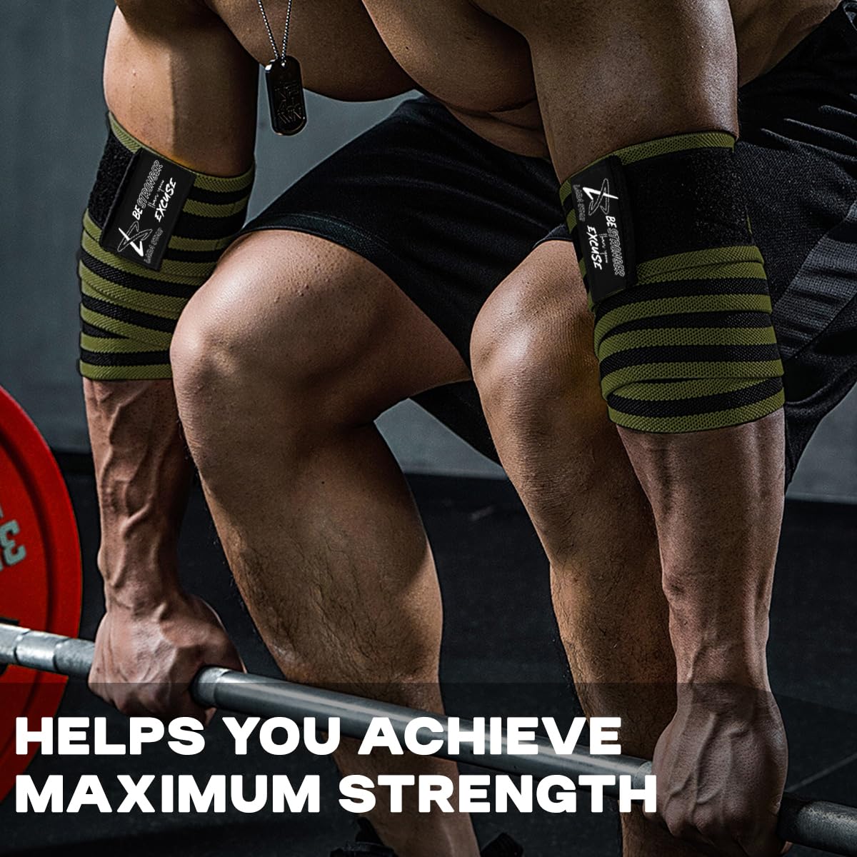 LARA STAR Elbow Wraps for Weightlifting (1 Pair), 47" Elastic Elbow Support & Compression Powerlifting, Fitness, Cross Training & Gym Workout - Elbow Straps for Weight Lifting