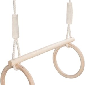 MAMOI® Trapeze bar baby swing, Indoor gymnastic rings, Monkey bars gorilla gym, Gymnastics pull up equipment for kids, Olympic rings and swings for calisthenics