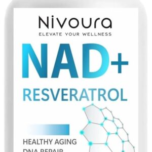 NAD+ Resveratrol Supplement, 60 Vegetarian Capsules, Healthy Ageing DNA Repair Support