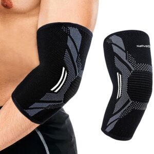 NativoDex Elbow Support Brace for Men & Women – Compression Sleeve for Tendonitis, Epicondylitis, Weightlifting, Golf & Tennis