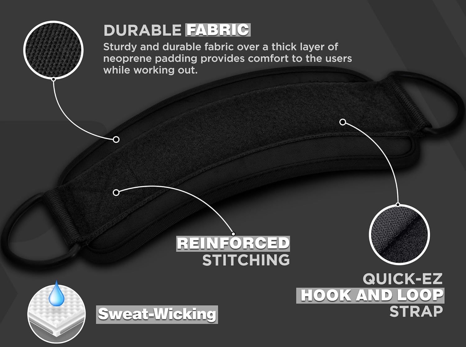 RDX Ankle Straps for Cable Machines – 7MM Neoprene Padded 10"x4" Adjustable Gym Cuffs with Dual D-Rings – Weight Attachments for Wrist Glutes Leg Kickbacks Hip Abduction...