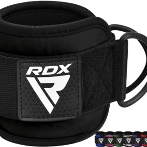 RDX Ankle Straps for Cable Machines – 7MM Neoprene Padded 10"x4" Adjustable Gym Cuffs with Dual D-Rings – Weight Attachments for Wrist Glutes Leg Kickbacks Hip Abduction...