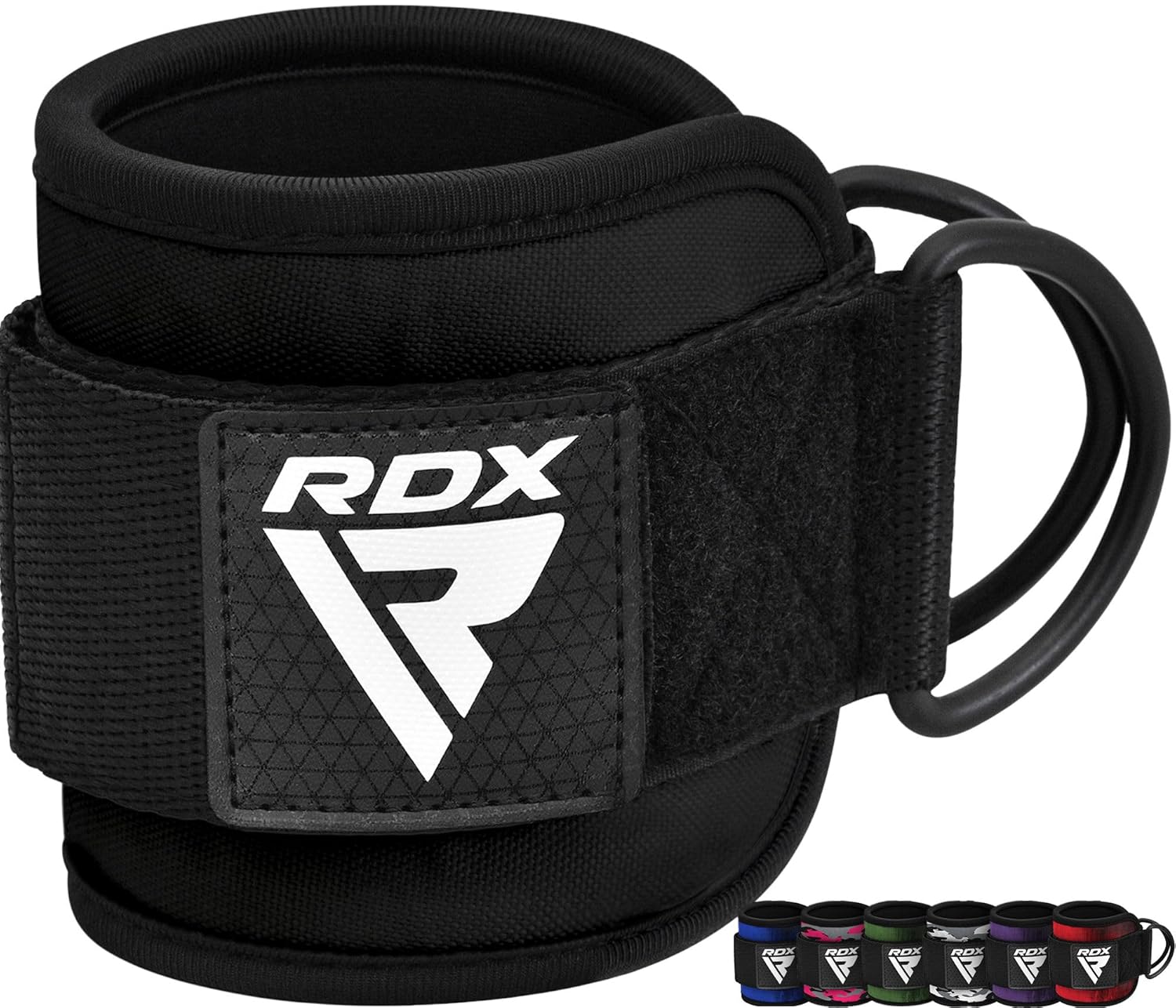 RDX Ankle Straps for Cable Machines – 7MM Neoprene Padded 10"x4" Adjustable Gym Cuffs with Dual D-Rings – Weight Attachments for Wrist Glutes Leg Kickbacks Hip Abduction...