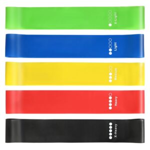 Resistance Bands for Working Out, Set of 5 Resistance Loop Exercise Bands, Elastic Workout Bands for Women and Man Home Gym Yoga Strength Training Exercise Equipment Essentials...