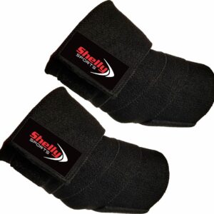 Shelly Elbow Sleeves Weightlifting Elbow Wraps Heavy Duty Elbow Support Sleeves for Workout Elbow Brace Support Protector for Gym Bodybuilding Cross Training - Pair (Black)