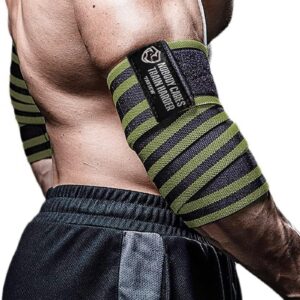TAVIEW Elbow Wraps for Weightlifting (1 Pair), 47" Elastic Elbow Support & Compression Powerlifting, Fitness, Cross Training & Gym Workout