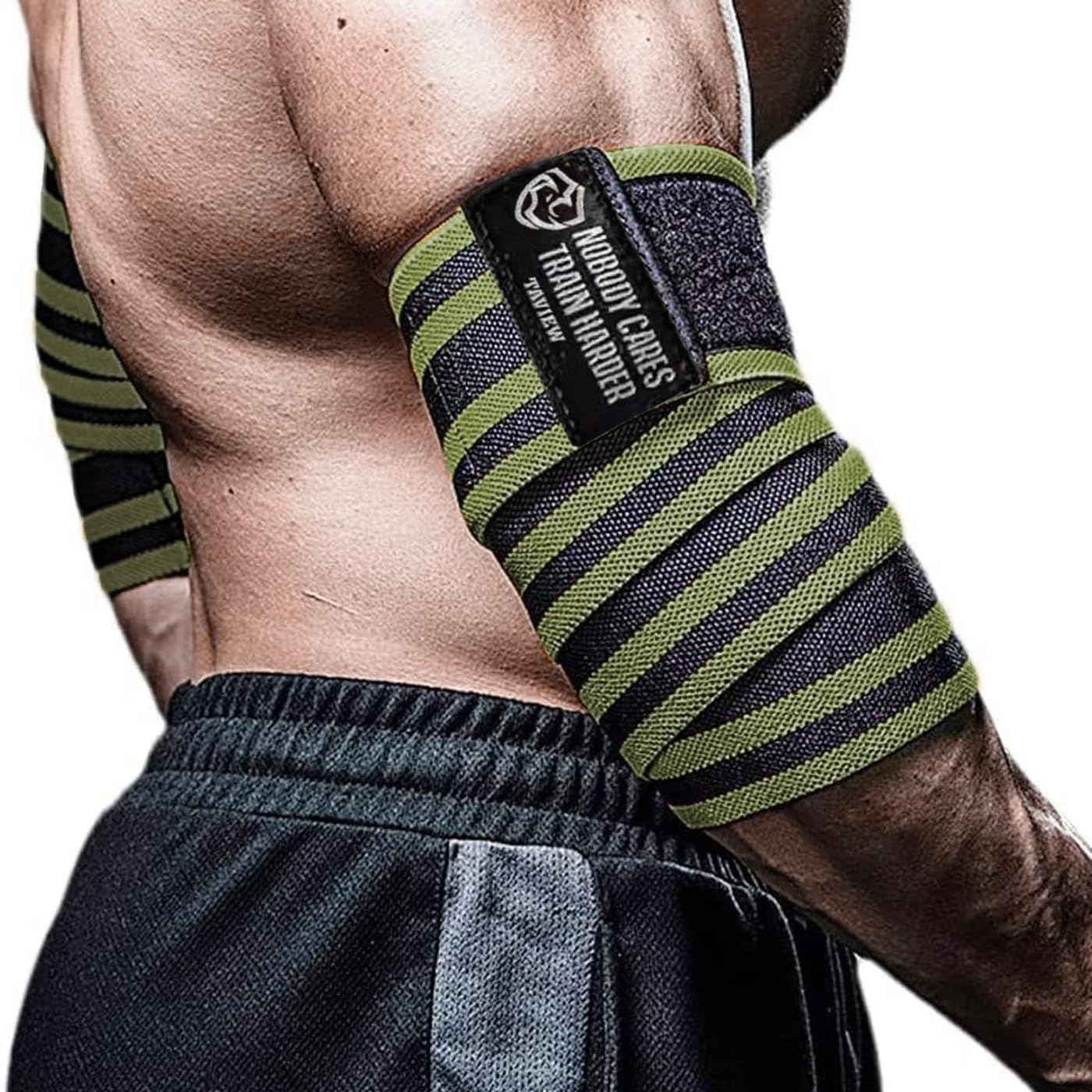 TAVIEW Elbow Wraps for Weightlifting (1 Pair), 47" Elastic Elbow Support & Compression Powerlifting, Fitness, Cross Training & Gym Workout