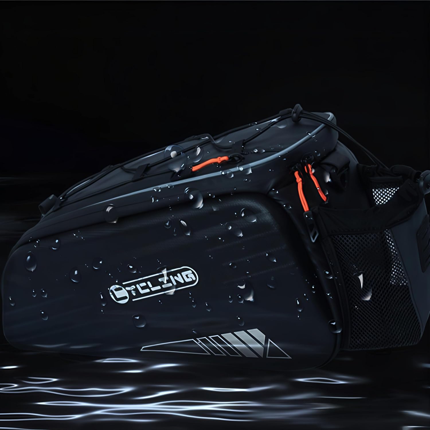 Waterproof Bike Rack Pannier Bag, 9L EVA Hard Shell Cycling Luggage with Reflective Coating and Adjustable Shoulder Strap Suitable for Mountain & Commuter Bikes, Black